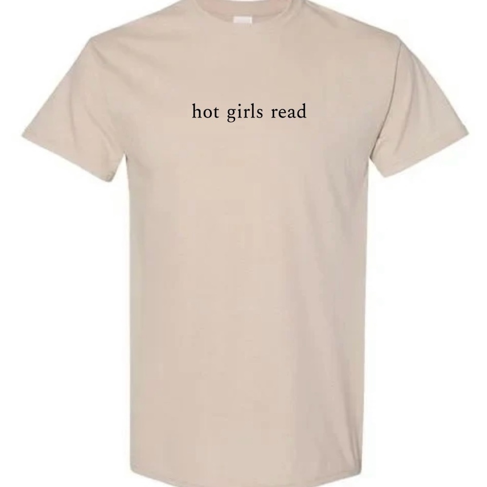 Beige Graphic Tee - Hot Girls Read